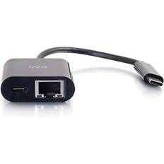 C2G 29749 USB-C TO ETHERNET ADAPTER WITH POWER DELIVERY-BLACK