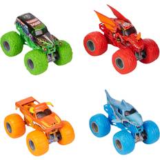 Monsters Cars Spin Master Jam, Tough Treads Set, Official El Toro Loco, Megalodon, Grave Digger, and Bakugan Dragonoid Die-Cast Trucks, 1:64 Scale, Kids Toys for Boys and Girls Ages 3 and up