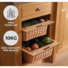 Kitchen Drawers & Shelves Kukoo Pull out Wicker Basket Drawer 600mm Kitchen Storage Solution Brown
