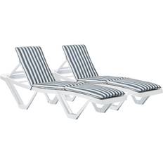 Stripes Chair Cushions Harbour Housewares Master Sun Lounger Chair Cushions Blue (63x23cm)