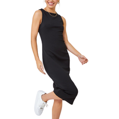 Dusk Sleeveless Midi Stretch Dress - Black