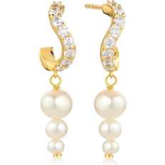 Sif Jakobs Ponza Lungo Earrings - Gold/Transparent/Pearls