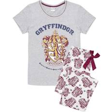 Red - Women Sleepwear Harry Potter Women's Gryffindor Long Pyjama Set - Pale Grey/White/Maroon
