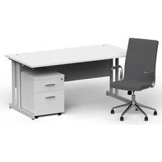 Impulse 1600/800 Silver Cant Writing Desk