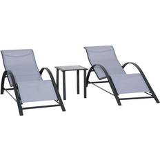 Aluminium Patio Chairs OutSunny 3 Pieces Lounge