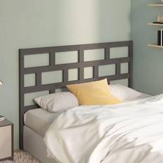 vidaXL grey, 141 Solid Wood Pine Bed Headboard