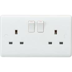 White Electrical Outlets Knightsbridge Curved Edge 13A 2G SP Switched Socket