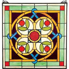 Glass Wall Decor Design Toscano Celtic Floral Quatrefoil Stained Wall Decor