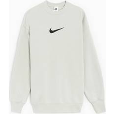 Nike Women's Oversized Fleece Sweatshirt - Light Silver/Black