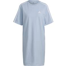 Adidas Cotton Dresses adidas Essentials 3-Stripes Single Jersey Boyfriend Tee Dress - Wonder Blue/White