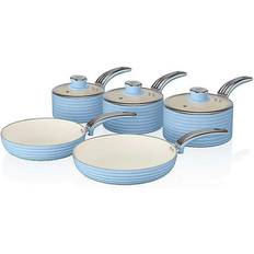 Handle Cookware Swan Retro Cookware Set with lid 5 Parts