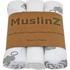 MuslinZ Luxuary Bamboo/Organic Squares/Wraps, 70 x 70cm Grey Mist