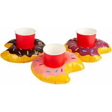 Party Decorations Smiffys inflatable donut drink holder ring, assorted