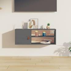 vidaXL Grey, 1 Wood Pine Wall Cabinet