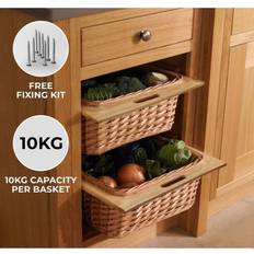 MonsterShop Pull Out Wicker Kitchen Baskets 500Mm
