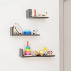 Grey Shelfs Kid's Room Tutti Bambini Rio Set of Three L-Shaped Wall