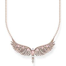 Thomas Sabo Sterling Silver Rose Gold Plated Pink Stones Phoenix Wing Necklace KE2167-323-9-L45V