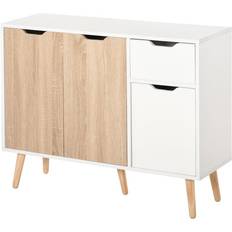Natural Storage Cabinets Homcom Sideboard with Storage Cabinet