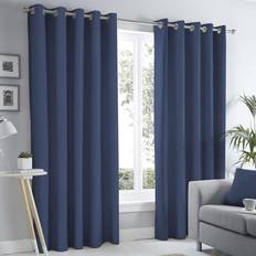 Blue Curtains & Accessories Fusion Sorbonne Lined Eyelet