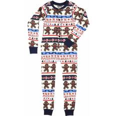Red Pyjamases Children's Clothing Kid's Sweet Cheeks Gingerbread Man Flapjack Pajamas White/Blue/Red