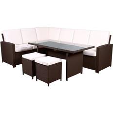 Brown Patio Dining Sets Garden & Outdoor Furniture Royalcraft Berlin Patio Dining Set, 1 Table incl. 2 Sofas