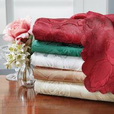 Beige Cloths & Tissues Emma Barclay Damask Rose Tablecloth Green, Beige, Pink