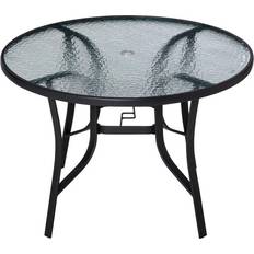 OutSunny Outdoor Dining Tables OutSunny 106cm Round Garden Tempered