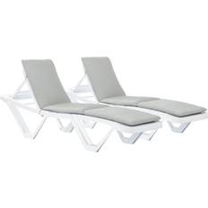 Grey Sun Beds Garden & Outdoor Furniture Harbour Housewares Master Sun Lounger Cushions