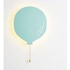 Lights4fun Metal Mint Green Balloon Light Battery White Night Wall Lamp