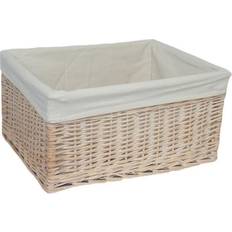 Extra Large White Lined Wicker Basket