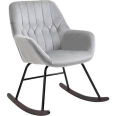 Black Chairs Homcom Modern Grey Rocking Chair 88cm
