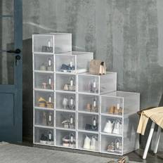 Plastic Hallway Furniture & Accessories Homcom Stackable Shoe Rack 35x19cm 18pcs