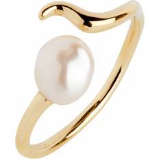 White Rings Maria Black Moonshine Ring - Gold/Pearl