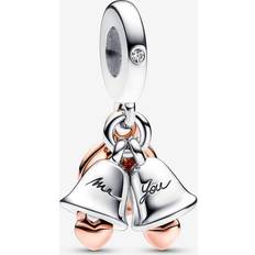 Pandora Just Married Wedding Bells Double Dangle Rose Gold One