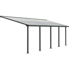 Patio Covers Palram Grey Canopia Olympia Non-Retractable Awning, L7.39M H3.05M W2.95M