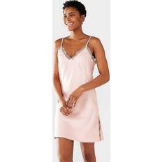 Pink Dresses Chelsea Peers NYC Bridal Blush Satin Lace Trim V-Neck Slip