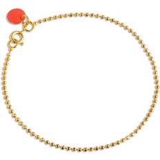 Matte - Women Bracelets ENAMEL Copenhagen Ball Chain Coral Bracelet ct. Goldplated B16G