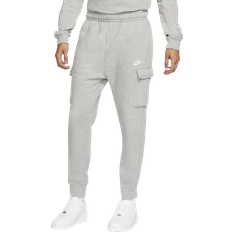 Men - W34 Trousers & Shorts Nike Sportswear Club Fleece Cargo Trousers - Dark Grey Heather/Matte Silver/White