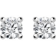Transparent Earrings CW Sellors Solitaire Stud Earrings - White Gold/Diamond