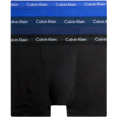 Calvin Klein Cotton Stretch Trunks 3-pack - Cobalt Blue/Night Blue/Black