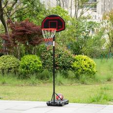 Basketball Stands Homcom Adjustable Basketball Stand w/ Wheels, Stable Base