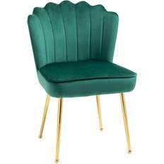 3 Seater - Green Furniture Homcom Velvet-Feel Shell Lounge Chair 88cm