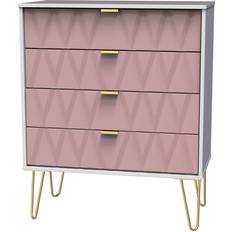 Gold Chest of Drawers Welcome Furniture Diamond Ready Assembled Kobe Pink & White Chest of Drawer 76.5x88.5cm