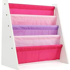 Humble Crew White/Pink/Purple Kids Book Rack Storage Bookshelf, 4