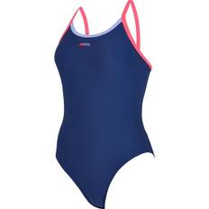 Zoggs Women Clothing Zoggs Womens Cannon Strikeback Swimsuit Navy/Purple/Red
