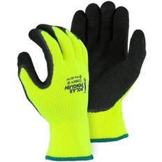 Cotton Gloves Majestic Glove 503380834 Yellow High Visibility Rubber Dipped Polar Penguin Lined Knit Glove, Extra