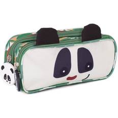 Green Pencil Case 2-Zip Animal Face Pencil Case Rototos Panda