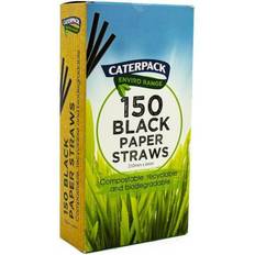 Caterpack Enviro Paper straws Black pk 150
