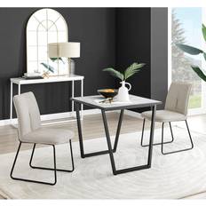 Beige Dining Sets Box Carson Marble Dining Set