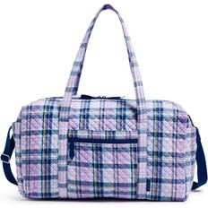 Vera Bradley Women s Recycled Cotton Large Travel Duffel Bag Amethyst Plaid